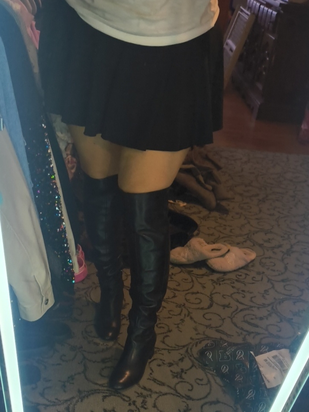 Marc Fisher Black Over-the-Knee Women's Boots Leather Upper